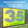 35er Banner Geburtstag Fotozahl  Collage Fotocollage Transparent Folie Plakat selber machen, online gestalten, express