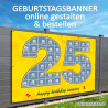 25er Banner Geburtstag Fotozahl  Collage Fotocollage Transparent Folie Plakat selber machen, online gestalten, express