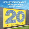 20er Banner Geburtstag Fotozahl  Collage Fotocollage Transparent Folie Plakat selber machen, online gestalten, express