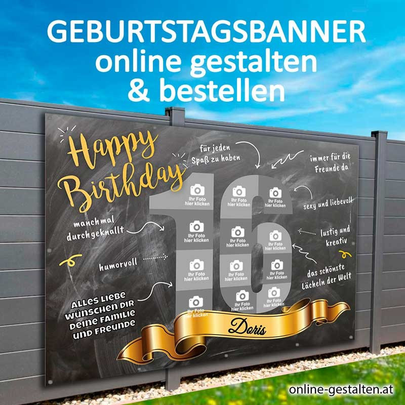 16er Geburtstgsbanner Banner Geburtstag Poster Party Plakat Geburtstag