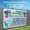 16er Banner Geburtstag Fotozahl  Collage Fotocollage Transparent Folie Plakat selber machen, online gestalten, express