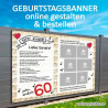 Plakat Geburtstag, Geburtstagsbanner Transparent Plane Party Musik