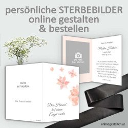 Sterbebild, Sterbebildchen, Sterbebilder online bestellen, Vorlagen Sterbebilder