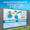 Plakat Banner Poster Zwillinge Buben Geschenk Geburt