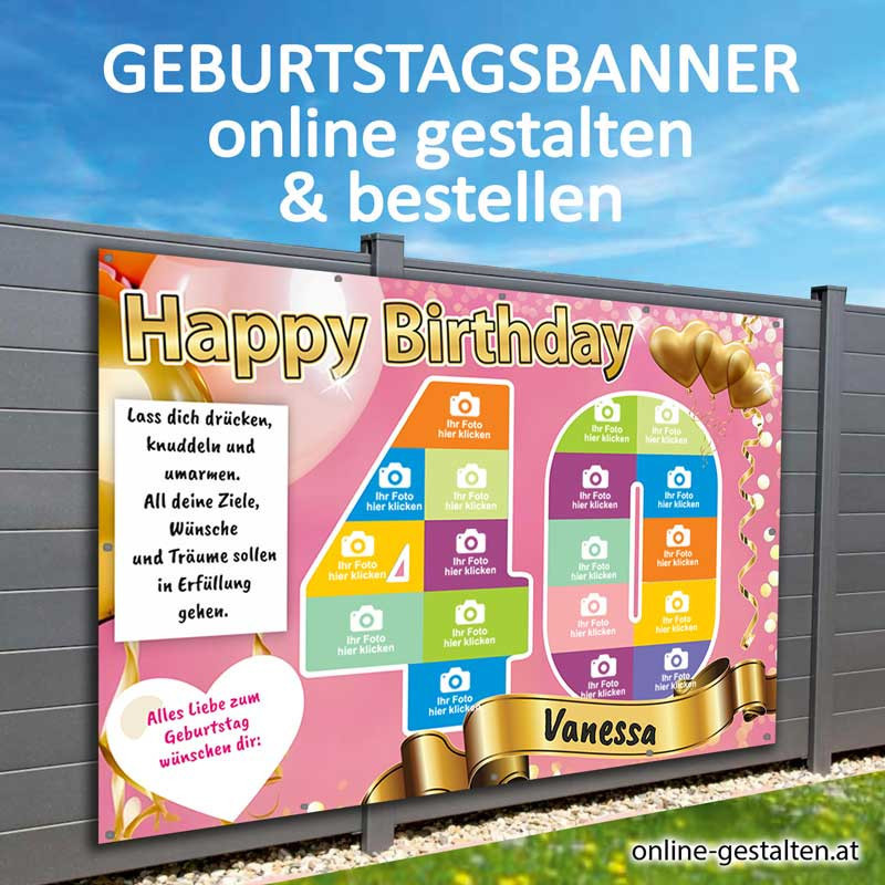Fotogeschenk onlinegestalten Plakat Geburtstag Geschenk Geburtstag Geburtstagsbanner Transparent online gestalten