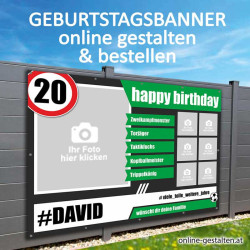 Geburtstagsbanner Banner Geburtstag Fußball Fussball Geschenk Mann Party Poster Geburtstagsposter Fotozahl Fotogeschenk