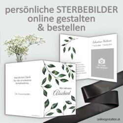 Sterbebild, Sterbebildchen, Sterbebilder online bestellen, Vorlagen Sterbebilder