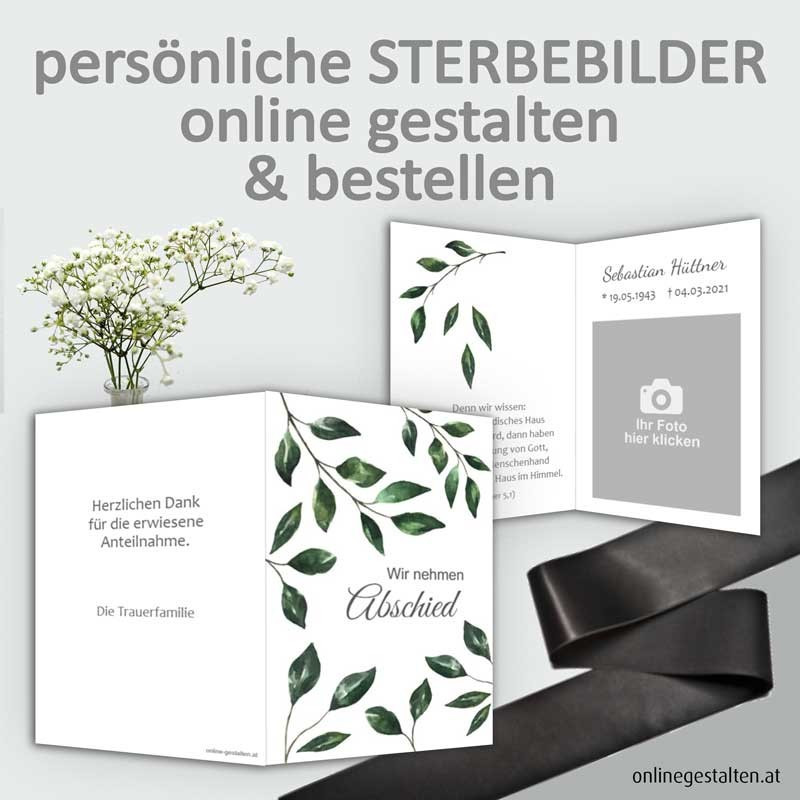 Sterbebild, Sterbebildchen, Sterbebilder online bestellen, Vorlagen Sterbebilder