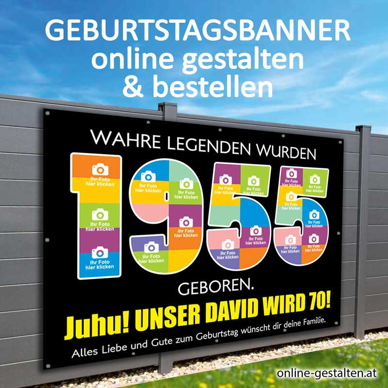 Geburtstagsbanner Banner Geburtstag 1955 Geschenk Frau Mann Party Poster Geburtstagsposter Fotozahl Fotogeschenk