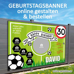 Fußball Geburtstagsbanner Torsieger mit Fotos