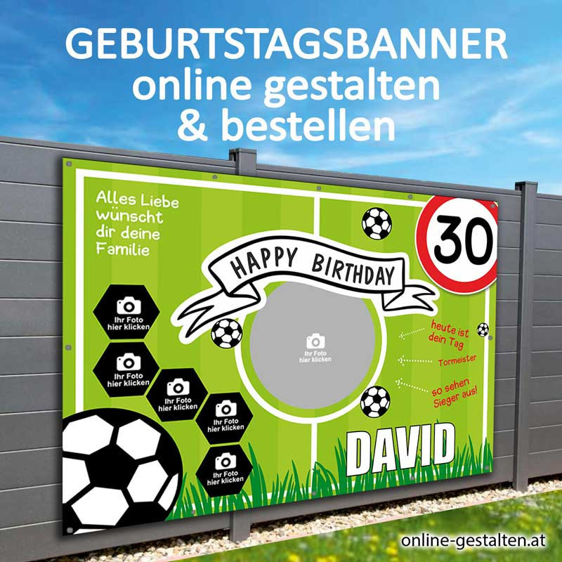 Fußball Geburtstagsbanner Torsieger mit Fotos