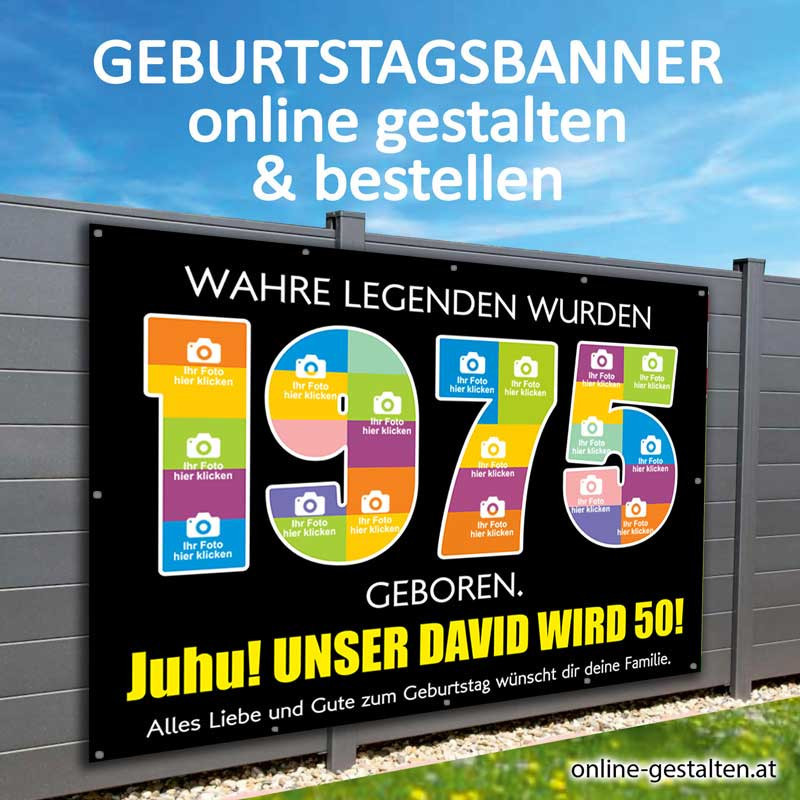 Geburtstagsbanner Banner Geburtstag 1975 Geschenk Party Poster Geburtstagsposter Fotozahl Fotogeschenk