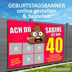 Geburtstagsbanner Banner Geburtstag Geschenk Party Poster Geburtstagsposter Fotozahl Fotogeschenk Gästeliste
