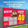 Geburtstagsbanner Banner Geburtstag Geschenk Party Poster Geburtstagsposter Fotozahl Fotogeschenk Gästeliste