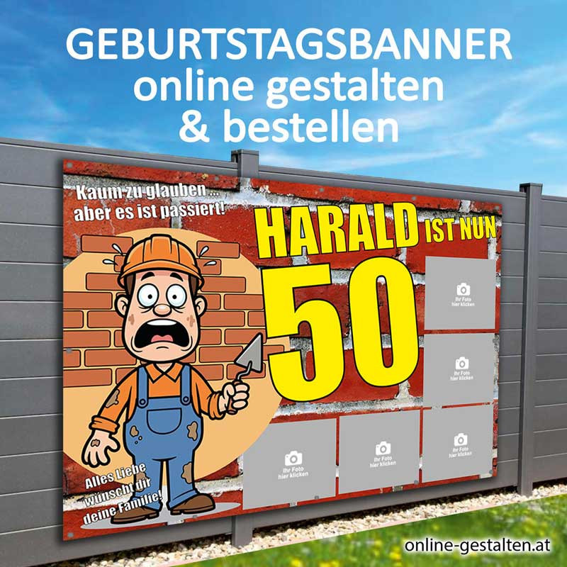 Geburtstagsbanner Banner Geburtstag Geschenk Party Poster Geburtstagsposter Fotozahl Fotogeschenk Gästeliste Maurer