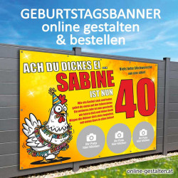 Geburtstagsbanner Banner Geburtstag Geschenk Party Poster Geburtstagsposter Fotozahl Fotogeschenk Fotocollage Huhn