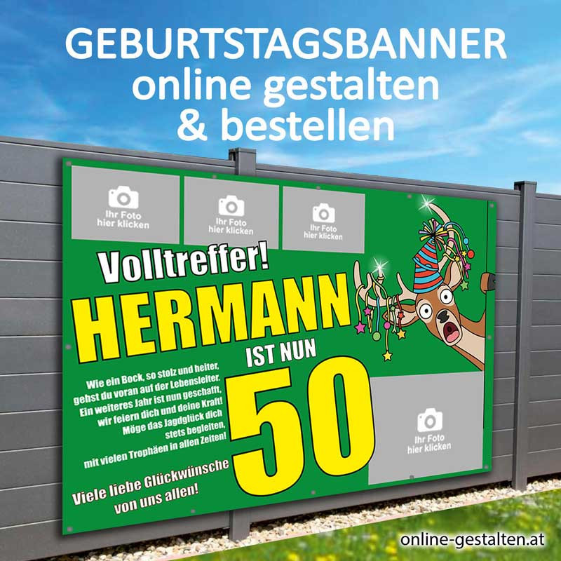 Geburtstagsbanner Banner Geburtstag Geschenk Party Poster Geburtstagsposter Fotozahl Fotogeschenk Fotocollage Jagd Mann