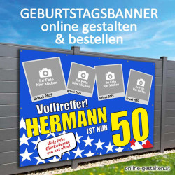 Amerika Geburtstagsbanner mit Fotos gestalten