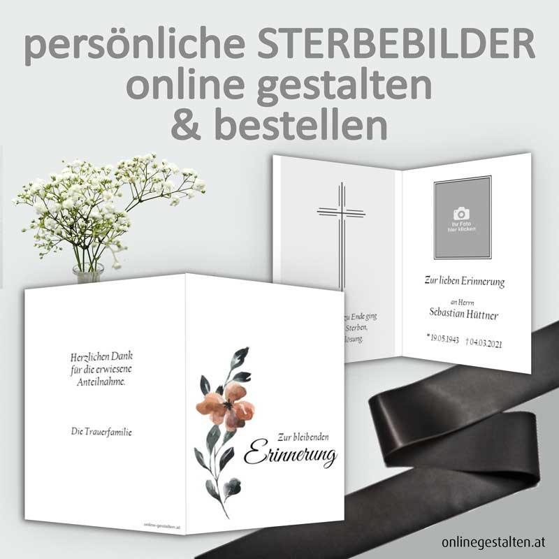 Sterbebild, Sterbebildchen, Sterbebilder online bestellen, Vorlagen Sterbebilder