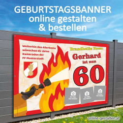 Geburtstagsbanner Banner zum Geburtstag Feuer Feuerwehr Banner Geschenk Geburtstag Feier Deko Panner Plakat für Feier