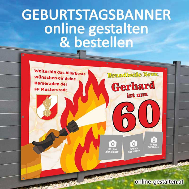 Geburtstagsbanner Banner zum Geburtstag Feuer Feuerwehr Banner Geschenk Geburtstag Feier Deko Panner Plakat für Feier