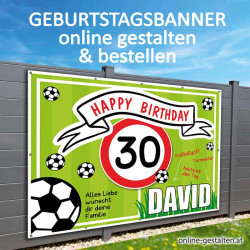 Geburtstagsbanner Banner zum Geburtstag Fußball Banner für Mann Geschenk Geburtstag Feier Deko Panner Plakat für Feier