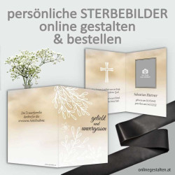 Sterbebild, Sterbebildchen, Sterbebilder online bestellen, Vorlagen Sterbebilder