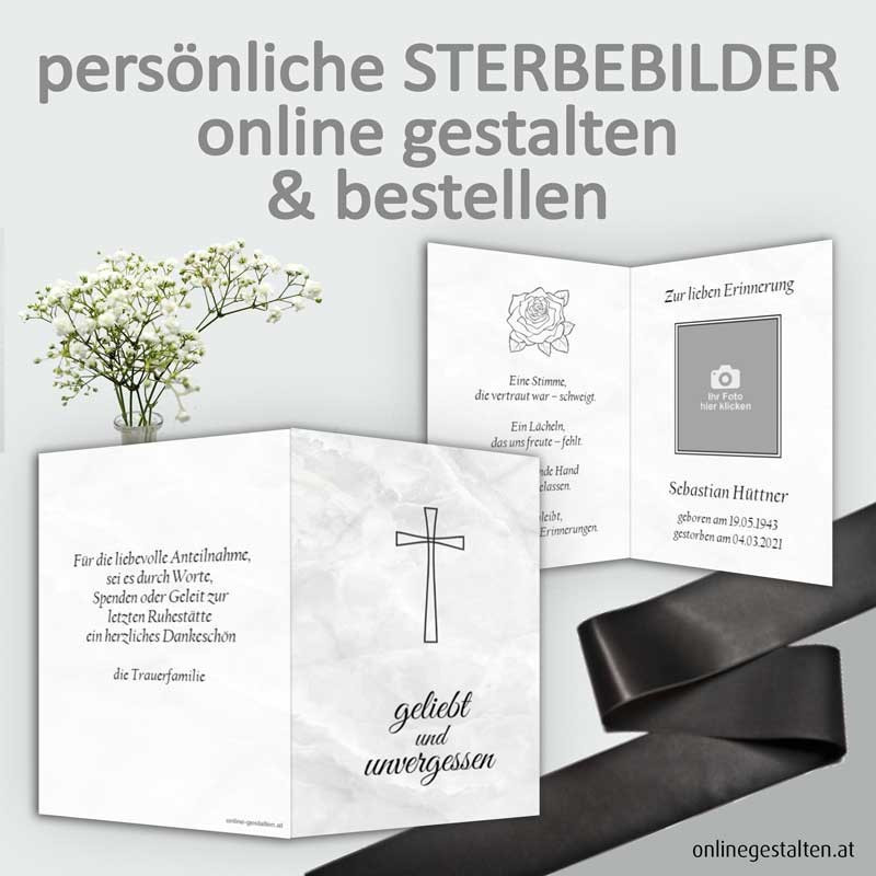 Sterbebild, Sterbebildchen, Sterbebilder online bestellen, Vorlagen Sterbebilder