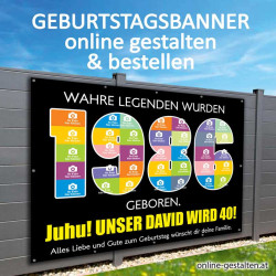 Geburtstagsbanner 40er onlinegestalten günstig Gratisversand Banner zum 40 Geburtstag Vorlagen