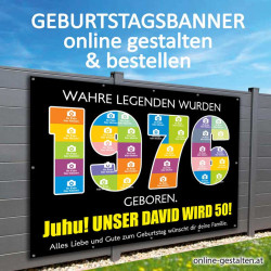 Geburtstagsbanner 50er onlinegestalten günstig Gratisversand Banner zum 50 Geburtstag Vorlagen