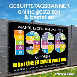 Geburtstagsbanner 60er onlinegestalten günstig Gratisversand Banner zum 60 Geburtstag Vorlagen