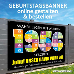 Geburtstagsbanner 70er onlinegestalten günstig Gratisversand Banner zum 70 Geburtstag Vorlagen