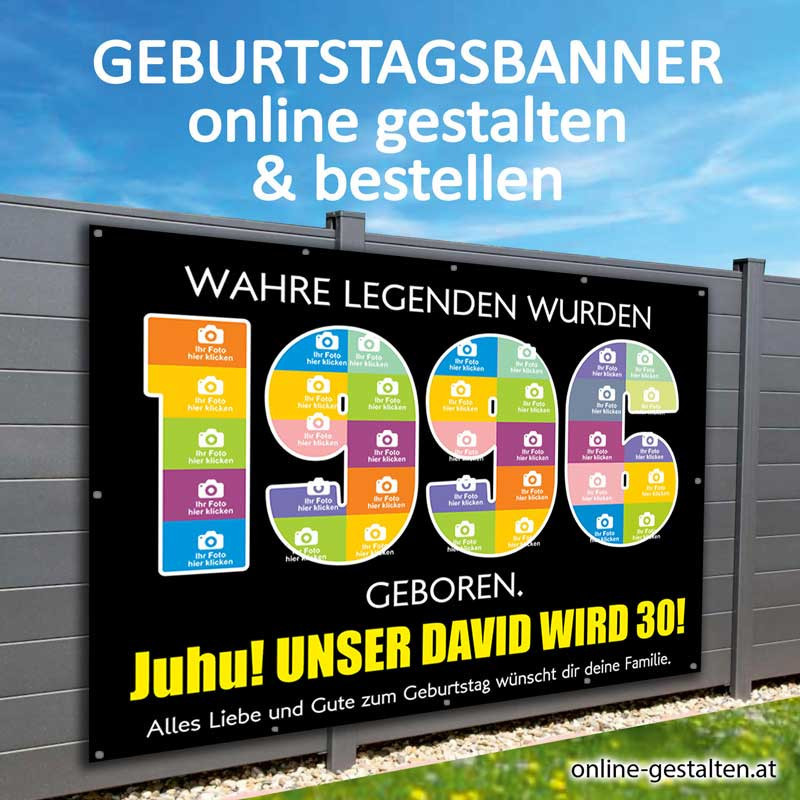 Geburtstagsbanner 30er onlinegestalten günstig Gratisversand Banner zum 30 Geburtstag Vorlagen