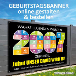 Geburtstagsbanner 18er onlinegestalten günstig Gratisversand Banner zum 18 Geburtstag Vorlagen