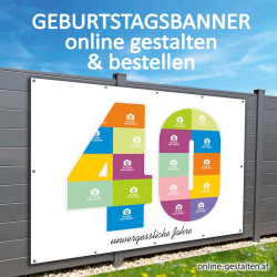 Geburtstagsbanner 40er onlinegestalten günstig Gratisversand Banner zum 40 Geburtstag Vorlagen