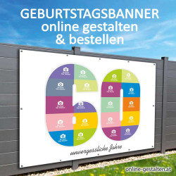 Geburtstagsbanner 60er onlinegestalten günstig Gratisversand Banner zum 60 Geburtstag Vorlagen