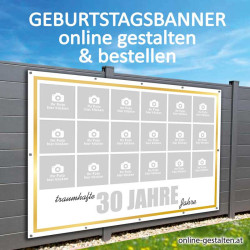 Geburtstagsbanner 30er onlinegestalten günstig Gratisversand Banner zum 30 Geburtstag Vorlagen