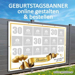 Geburtstagsbanner 30er onlinegestalten günstig Gratisversand Banner zum 30 Geburtstag Vorlagen