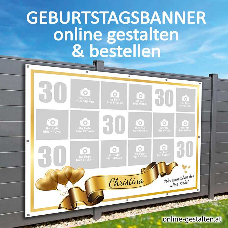 Geburtstagsbanner 30er onlinegestalten günstig Gratisversand Banner zum 30 Geburtstag Vorlagen