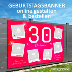 Geburtstagsbanner 30er onlinegestalten günstig Gratisversand Banner zum 30 Geburtstag Vorlagen
