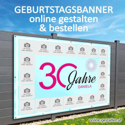 Geburtstagsbanner mit Fotocollage onlinegestalten günstig Gratisversand Banner zum Geburtstag Vorlagen