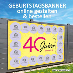 Geburtstagsbanner mit Fotocollage onlinegestalten günstig Gratisversand Banner zum Geburtstag Vorlagen