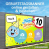 Kindergeburtstagsbanner Raupi mit Fotos