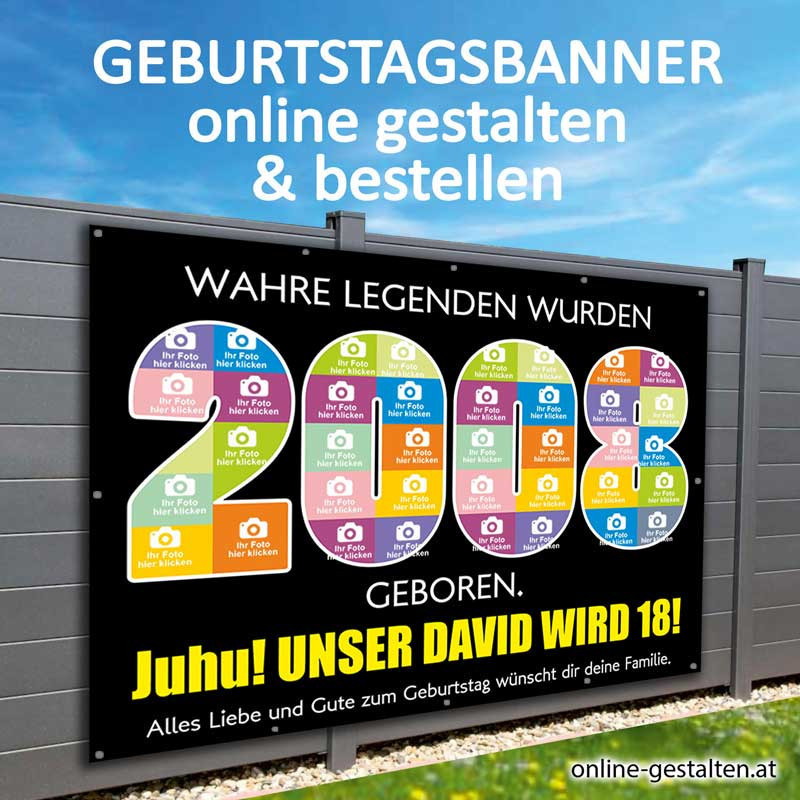 Geburtstagsbanner Legende günstig onlinegestalten selbst gestalten Banner Geburtstag