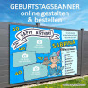 Geburtstagsbanner mit Fotocollage onlinegestalten günstig Gratisversand Banner zum Geburtstag Vorlagen