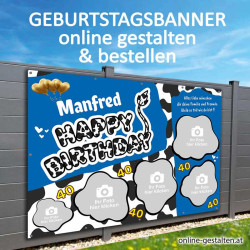 Geburtstagsbanner mit Fotocollage onlinegestalten günstig Gratisversand Banner zum Geburtstag Vorlagen