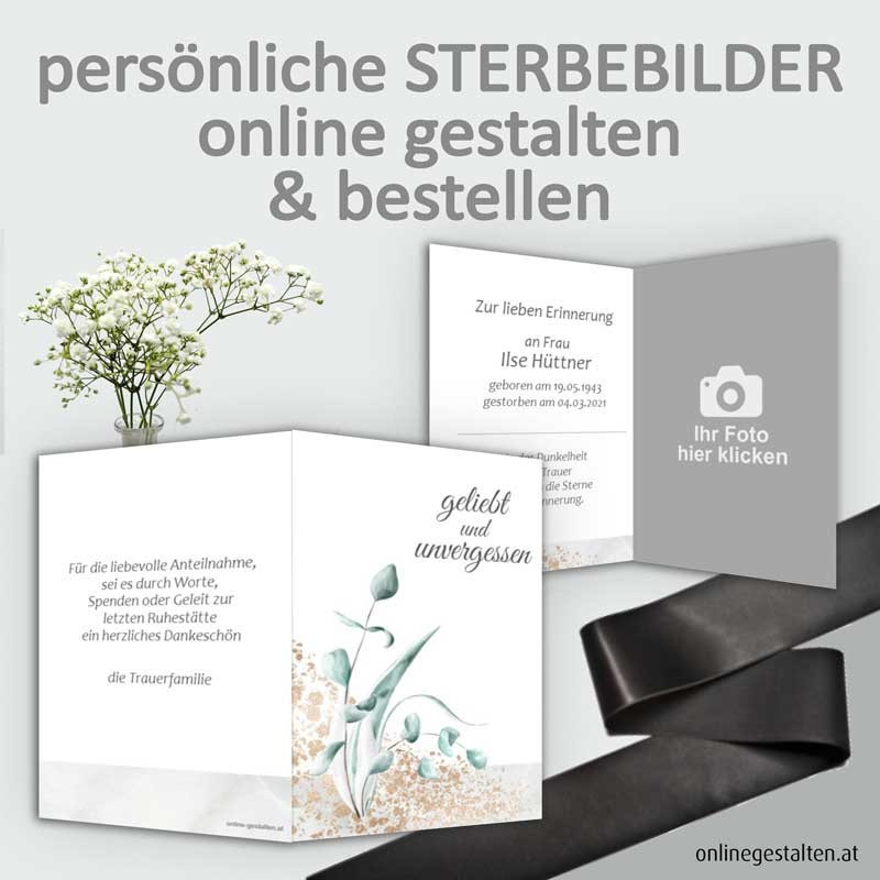 Sterbebild, Sterbebildchen, Sterbebilder online bestellen, Vorlagen Sterbebilder