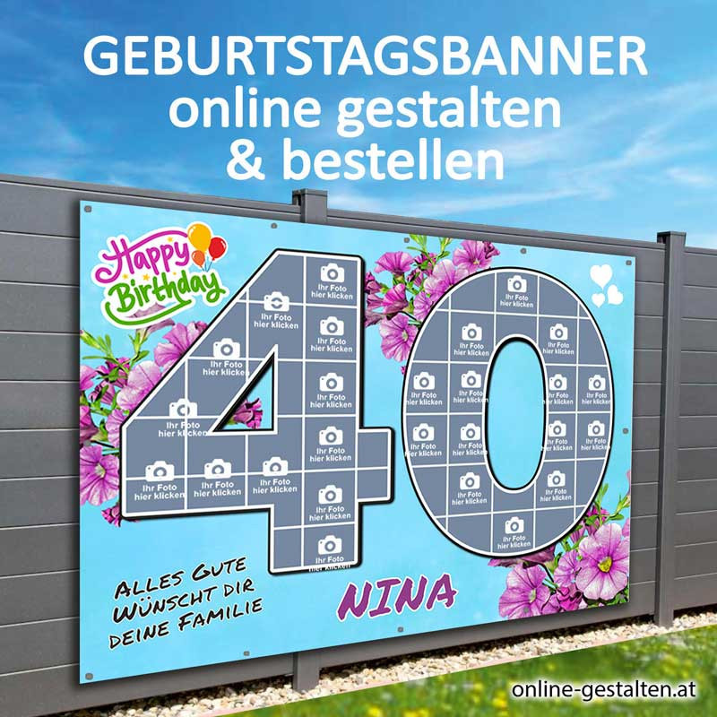 Geburtstagsbanner online gestalten Banner zum Geburtstag Partydeko Geburtstag selbst gestalten