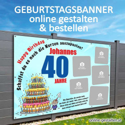 Geburtstagsbanner selbst gestalten mit Fotos wasserfest onlinegestalten Geburtstagsplakat