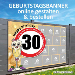 Geburtstagsbanner selbstgestalten mit Fotos. Toller Collagenbanner für Frauen zum Geburtstag online gestalten.
